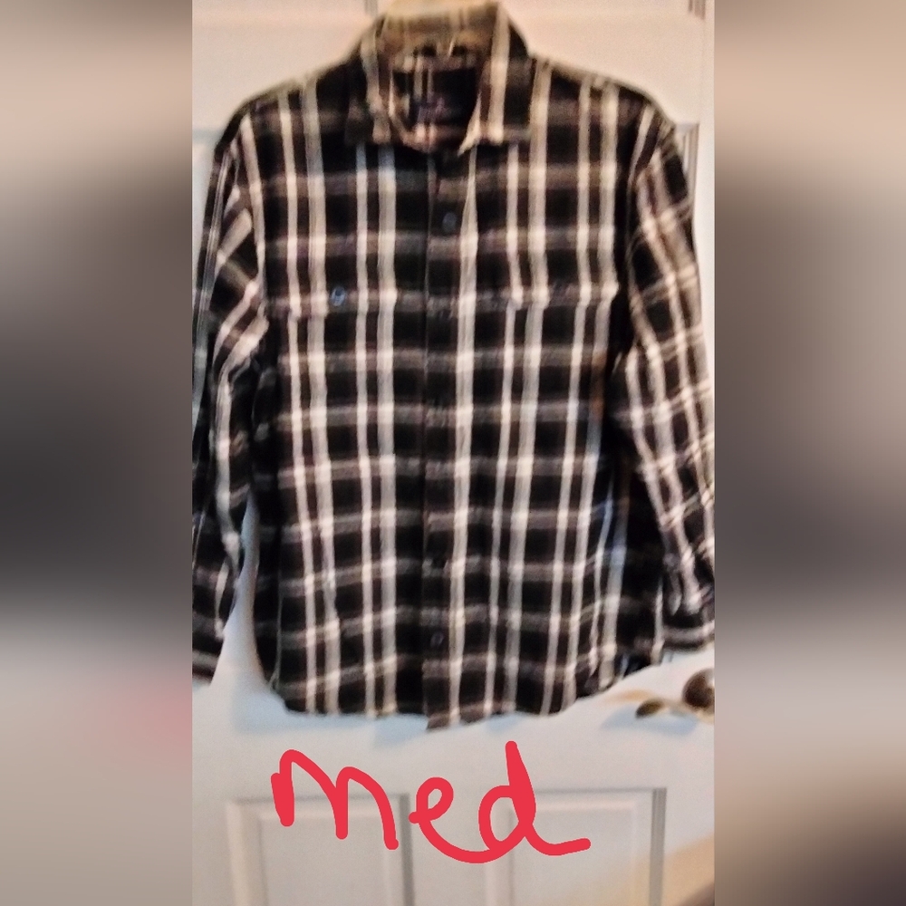 RAINFOREST Black and White Plaid Button Down Shirt